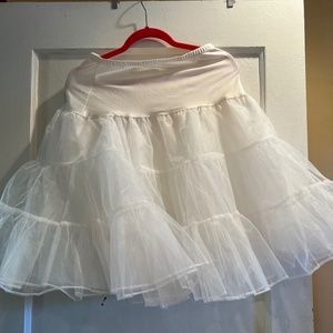 Vintage Grace Karin Full Petticoat White Crinoline with Elastic Waist